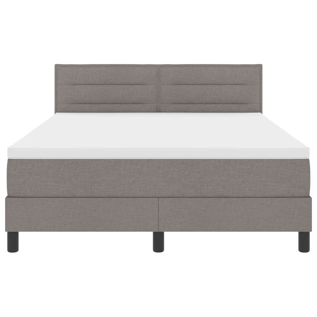 Boxspring Bed Met Matras Met Led Stof Taupe