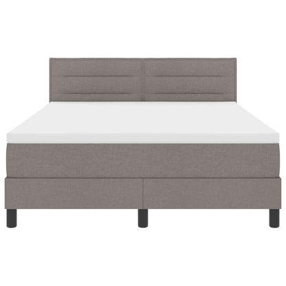 Boxspring Bed Met Matras Met Led Stof Taupe