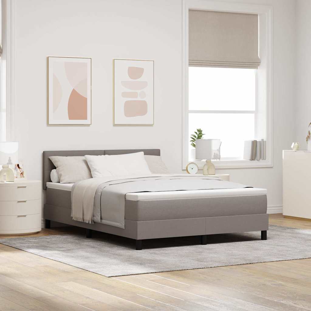 Boxspring Bed Met Matras Met Led Stof Taupe
