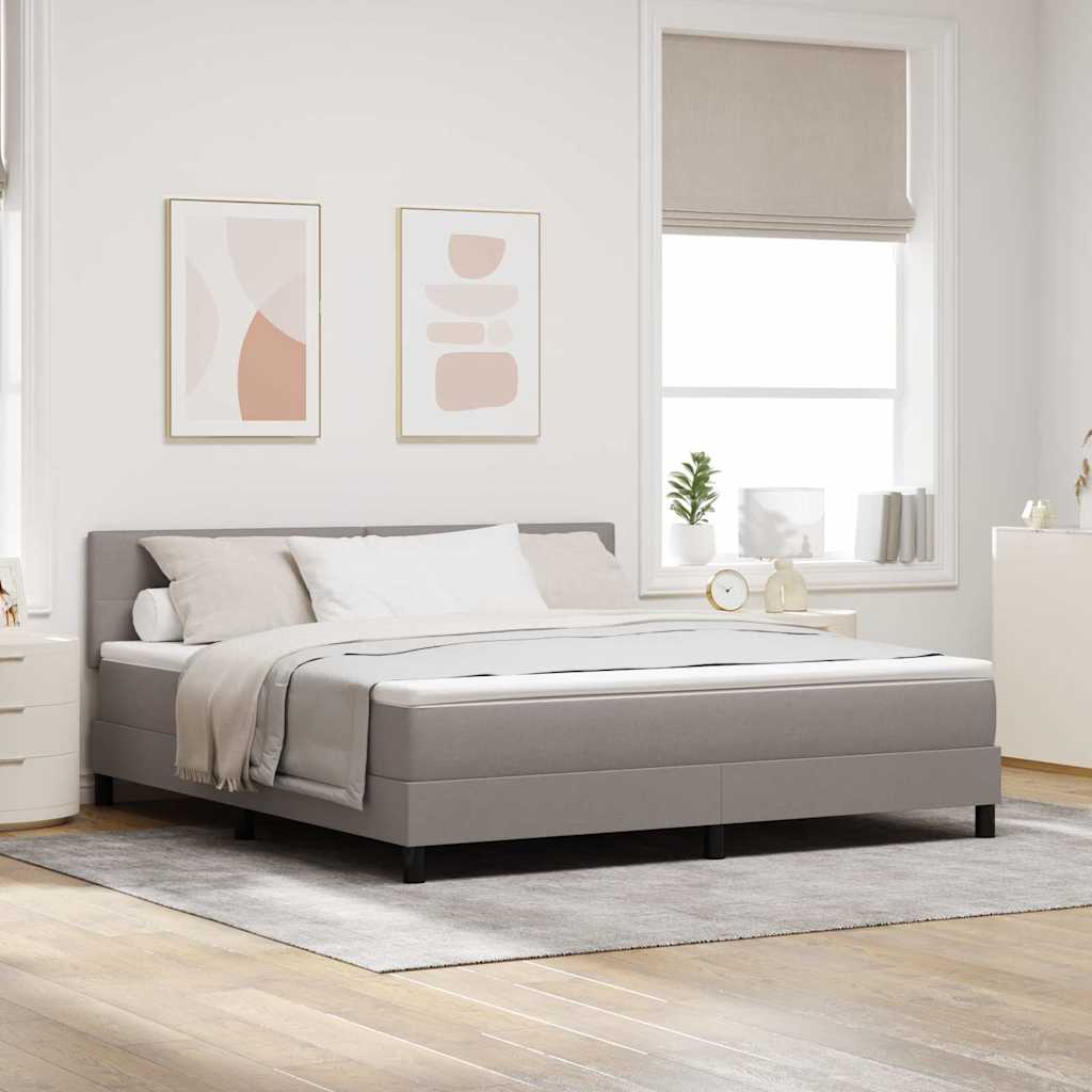 Boxspring Bed Met Matras Met Led Stof Taupe