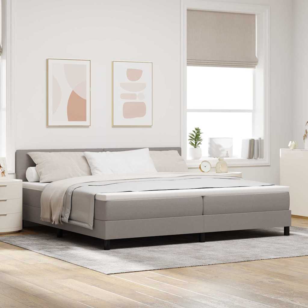 Boxspring Bed Met Matras Met Led Stof Taupe