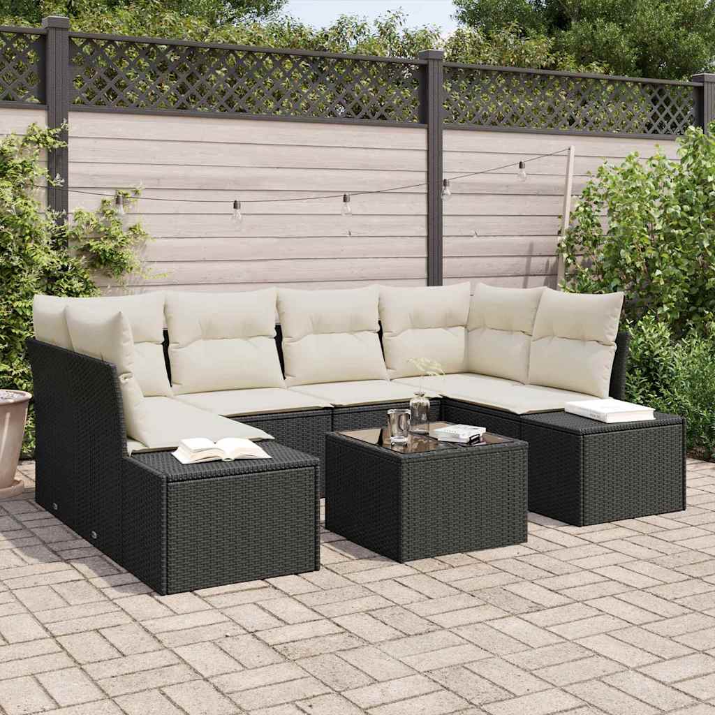 Tuinbank Set Met Kussen Met Opslag 8 Pcs Poly Rattan