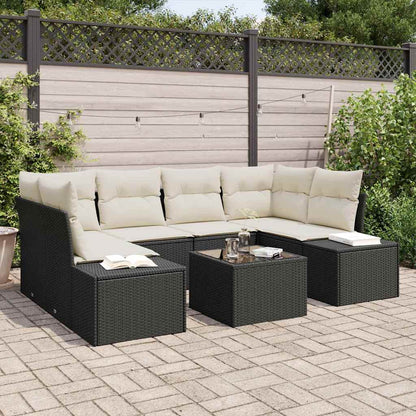 Tuinbank Set Met Kussen Met Opslag 8 Pcs Poly Rattan