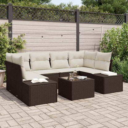 Tuinbank Set Met Kussen Met Opslag 8 Pcs Poly Rattan