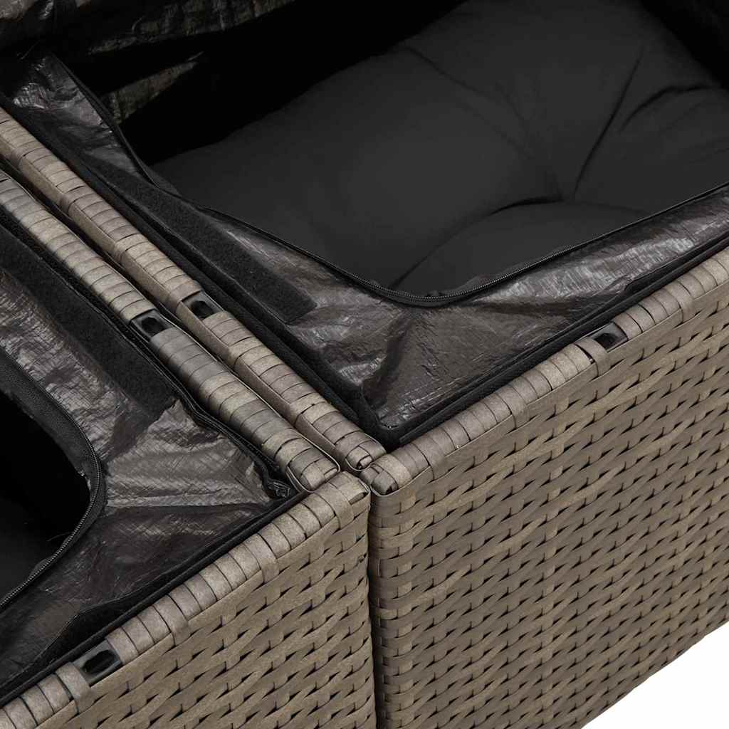 Tuinbank Set Met Kussen Met Opslag 8 Pcs Poly Rattan