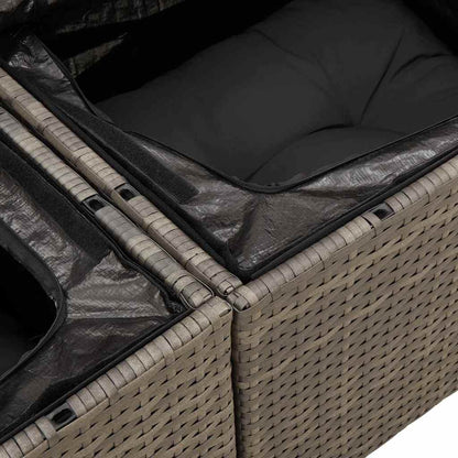 Tuinbank Set Met Kussen Met Opslag 8 Pcs Poly Rattan