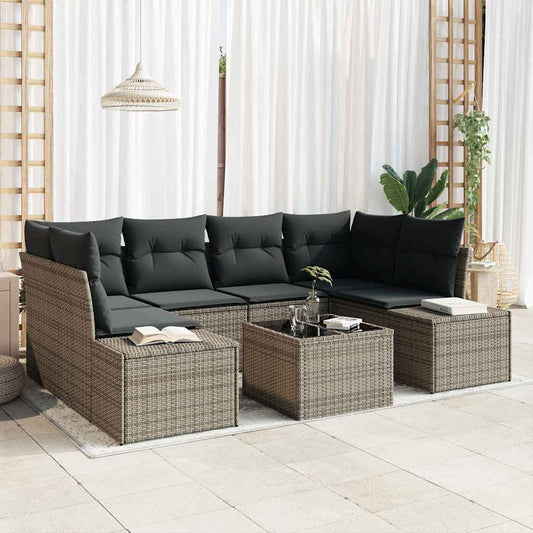 Tuinbank Set Met Kussen Met Opslag 8 Pcs Poly Rattan