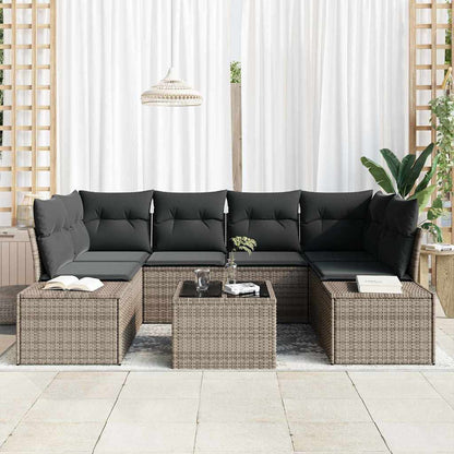 Tuinbank Set Met Kussen Met Opslag 8 Pcs Poly Rattan