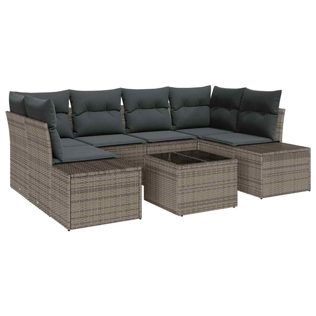 Tuinbank Set Met Kussen Met Opslag 8 Pcs Poly Rattan
