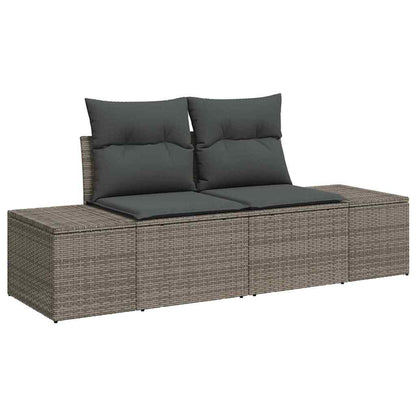 Tuinbank Set Met Kussen Met Opslag 8 Pcs Poly Rattan