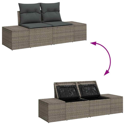 Tuinbank Set Met Kussen Met Opslag 8 Pcs Poly Rattan