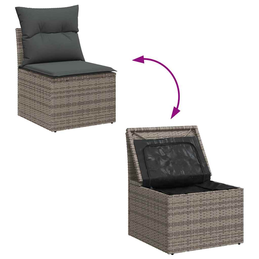 Tuinbank Set Met Kussen Met Opslag 8 Pcs Poly Rattan