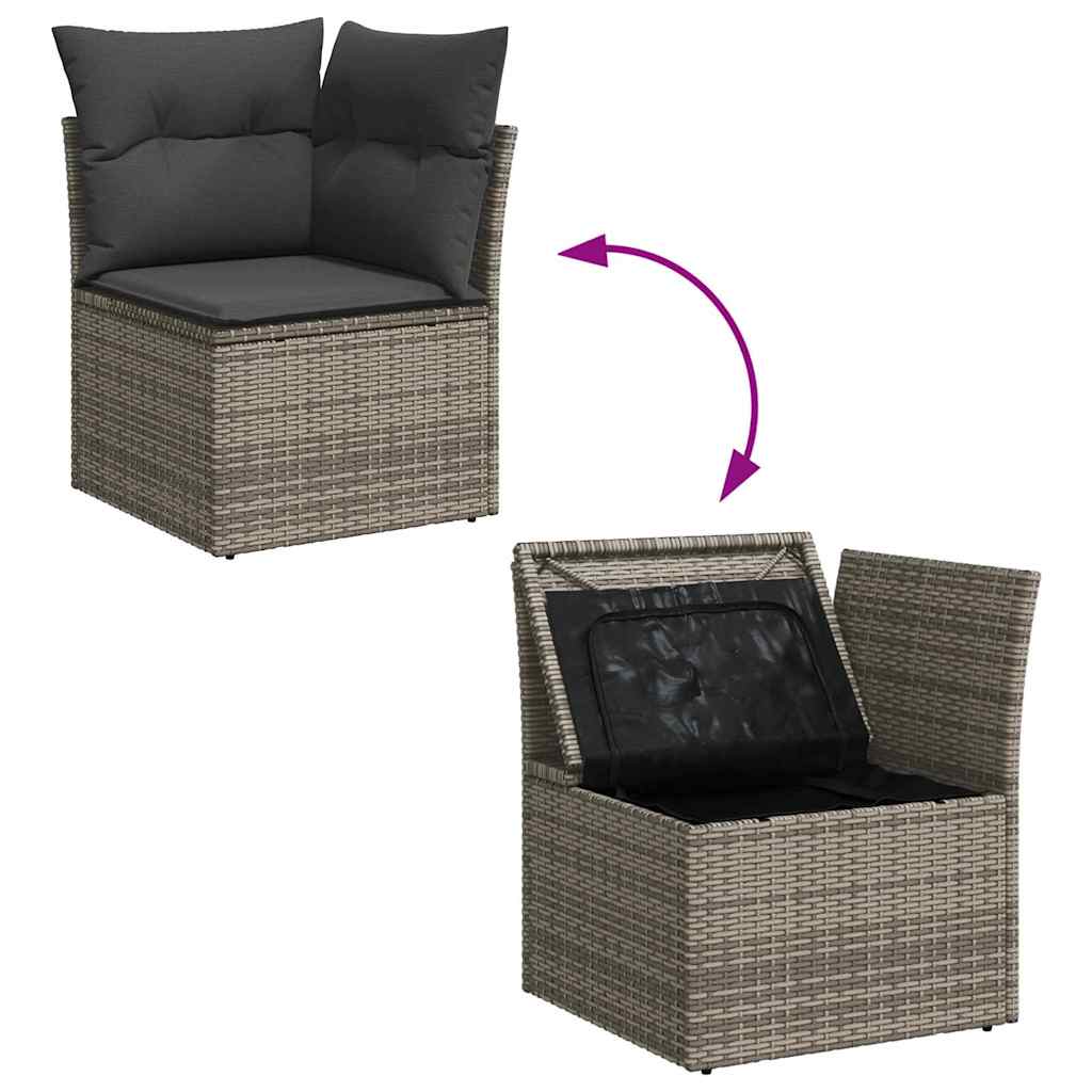 Tuinbank Set Met Kussen Met Opslag 8 Pcs Poly Rattan