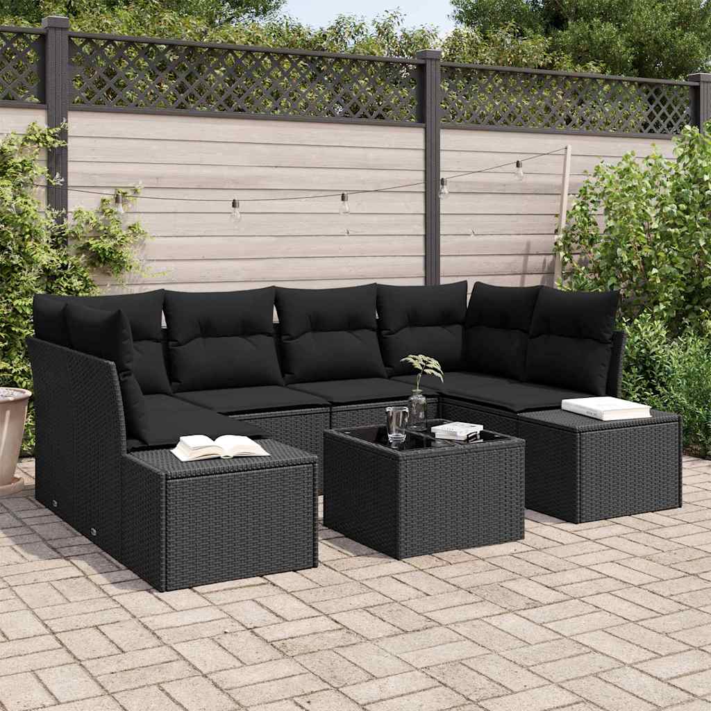 Tuinbank Set Met Kussen Met Opslag 8 Pcs Poly Rattan