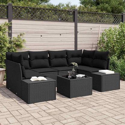 Tuinbank Set Met Kussen Met Opslag 8 Pcs Poly Rattan