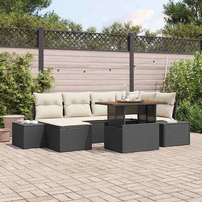 Tuinbank Set Met Opslag 7 Pcs Poly Rattan