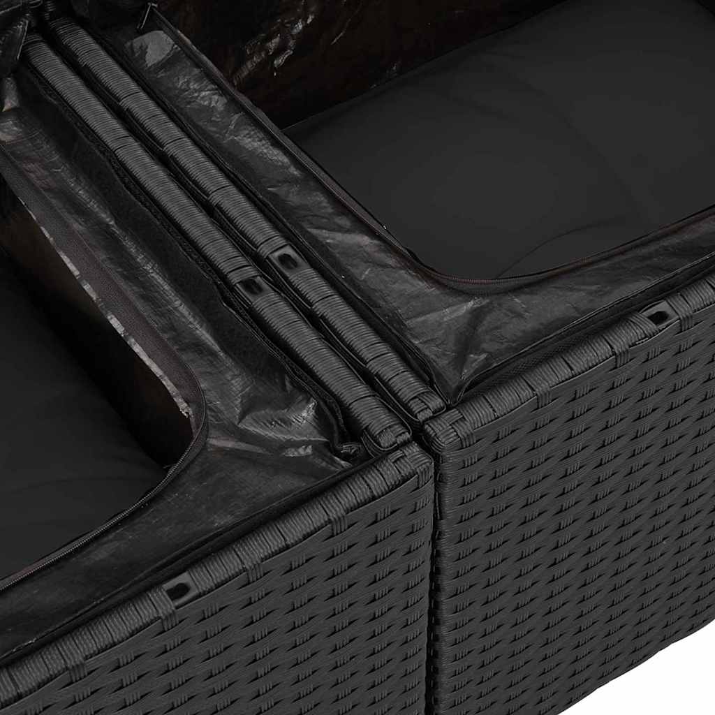 Tuinbank Set Met Opslag 7 Pcs Poly Rattan