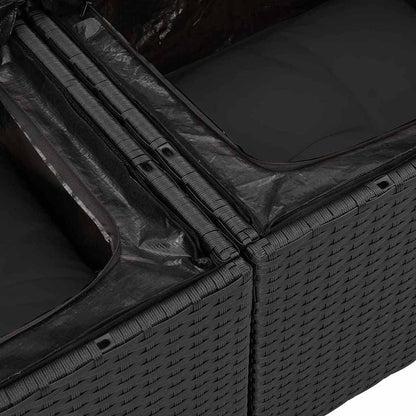 Tuinbank Set Met Opslag 7 Pcs Poly Rattan
