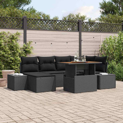 Tuinbank Set Met Opslag 7 Pcs Poly Rattan