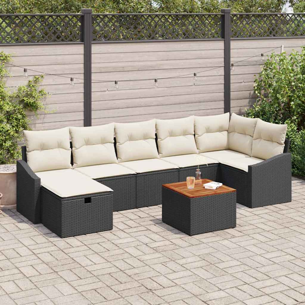 Tuinbank Set Met Kussen Met Opslag 8 Pcs Poly Rattan