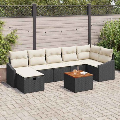 Tuinbank Set Met Kussen Met Opslag 8 Pcs Poly Rattan