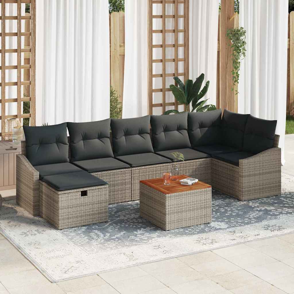 Tuinbank Set Met Kussen Met Opslag 8 Pcs Poly Rattan
