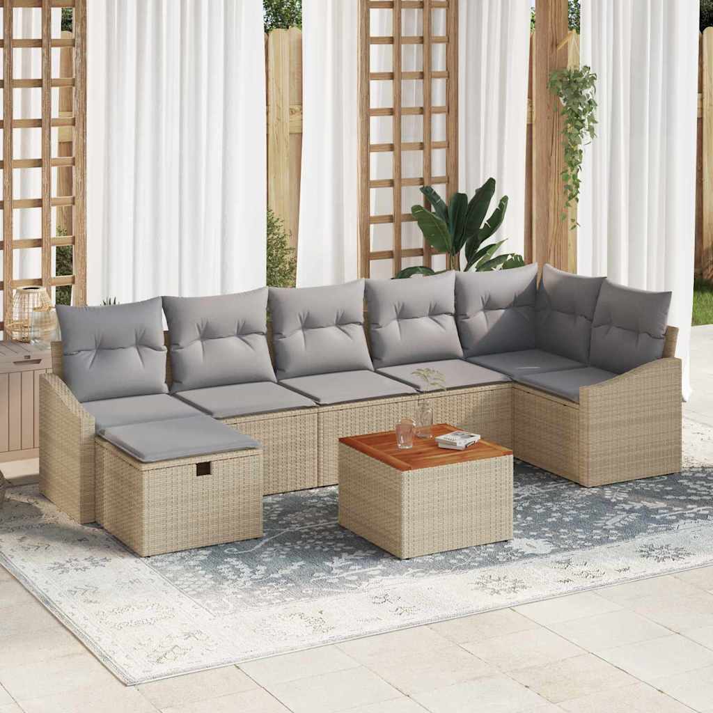 Tuinbank Set Met Kussen Met Opslag 8 Pcs Poly Rattan