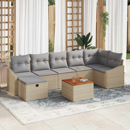 Tuinbank Set Met Kussen Met Opslag 8 Pcs Poly Rattan