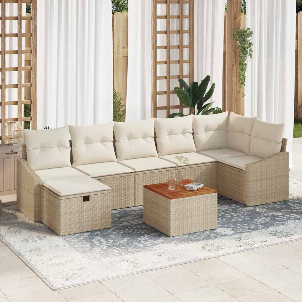 Tuinbank Set Met Kussen Met Opslag 8 Pcs Poly Rattan