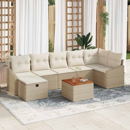 Tuinbank Set Met Kussen Met Opslag 8 Pcs Poly Rattan