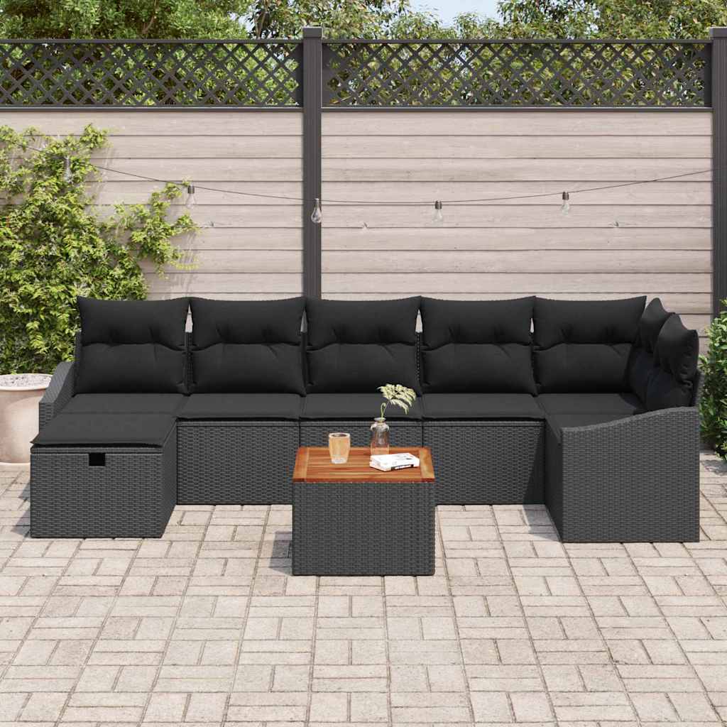 Tuinbank Set Met Kussen Met Opslag 8 Pcs Poly Rattan