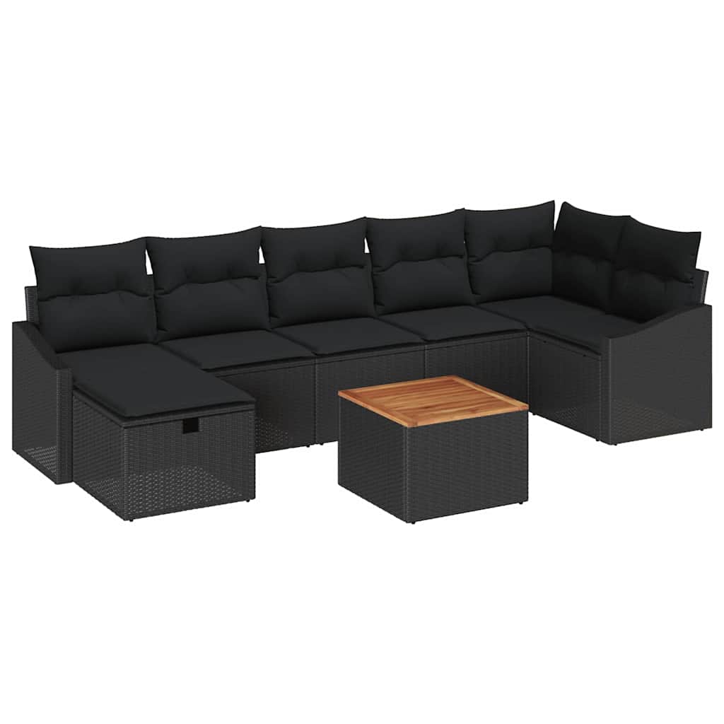 Tuinbank Set Met Kussen Met Opslag 8 Pcs Poly Rattan