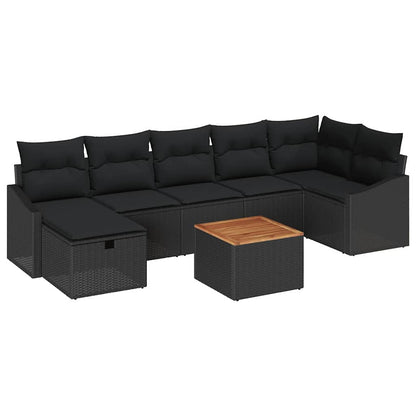 Tuinbank Set Met Kussen Met Opslag 8 Pcs Poly Rattan
