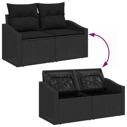 Tuinbank Set Met Kussen Met Opslag 8 Pcs Poly Rattan