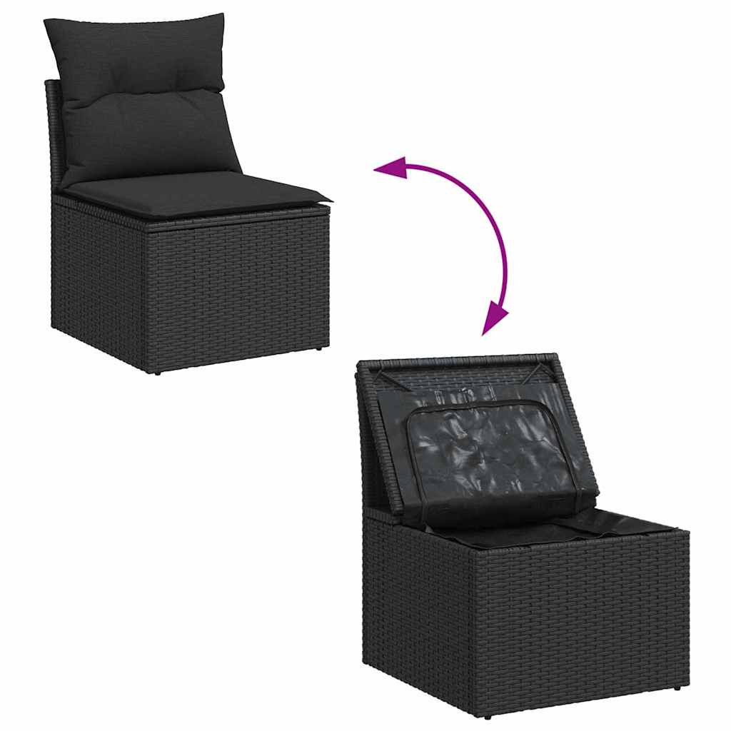 Tuinbank Set Met Kussen Met Opslag 8 Pcs Poly Rattan