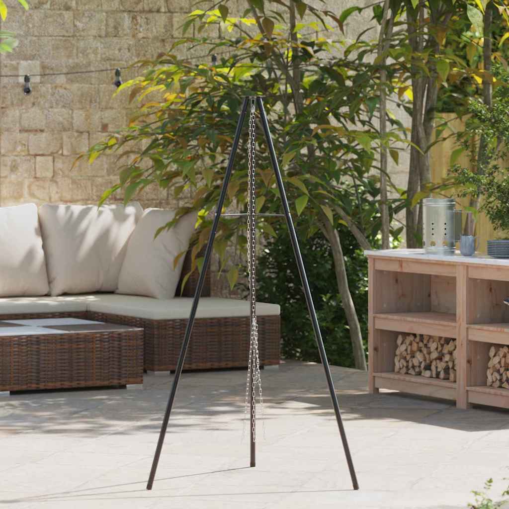 Kampvuur Tripod 3 Pcs Zwart Staal
