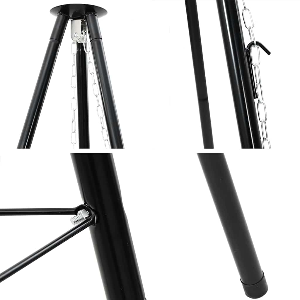 Kampvuur Tripod 3 Pcs Zwart Staal