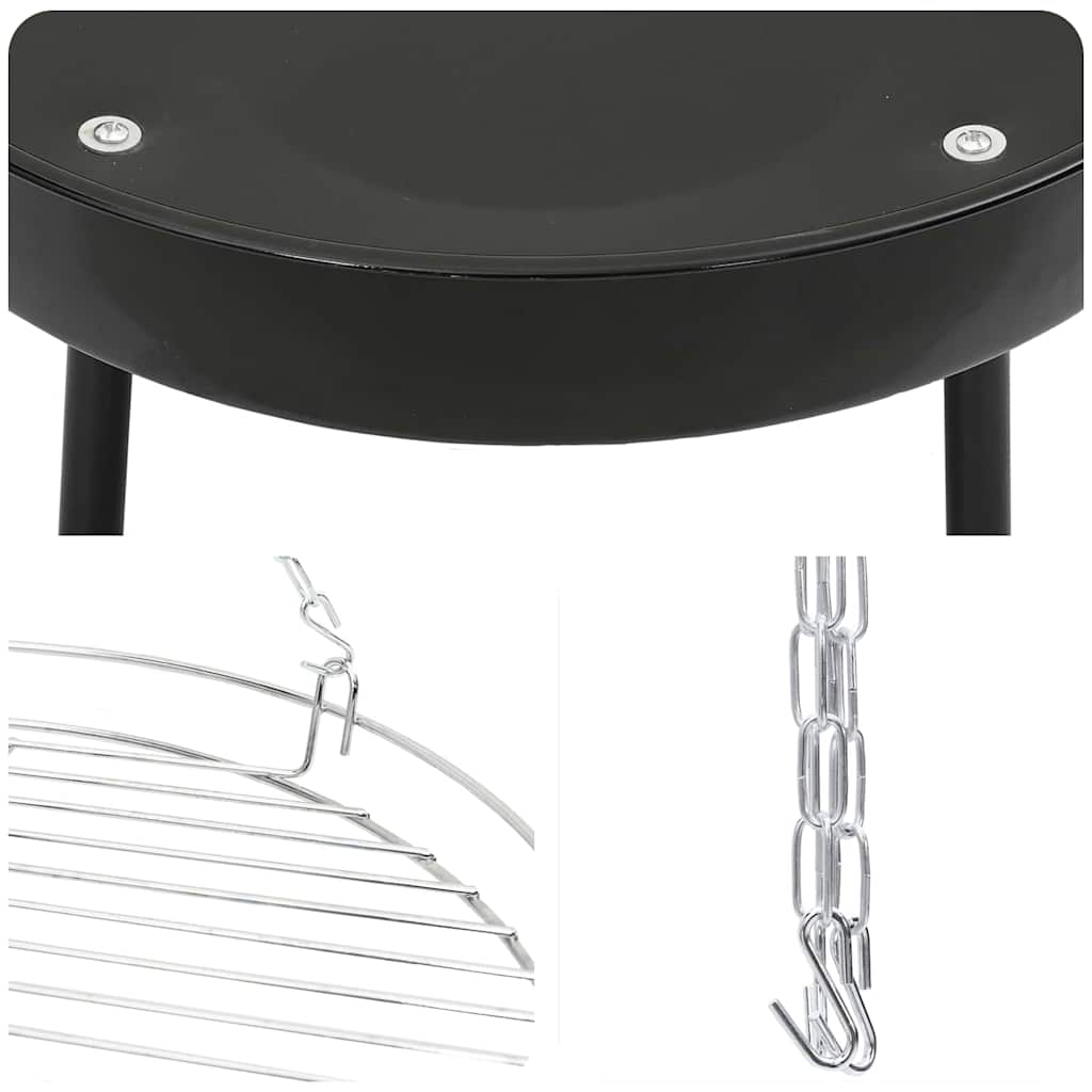 Kampvuur Tripod 3 Pcs Zwart Staal