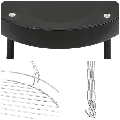 Kampvuur Tripod 3 Pcs Zwart Staal