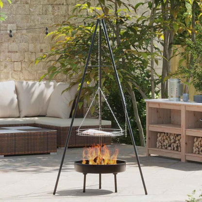 Kampvuur Tripod 3 Pcs Zwart Staal