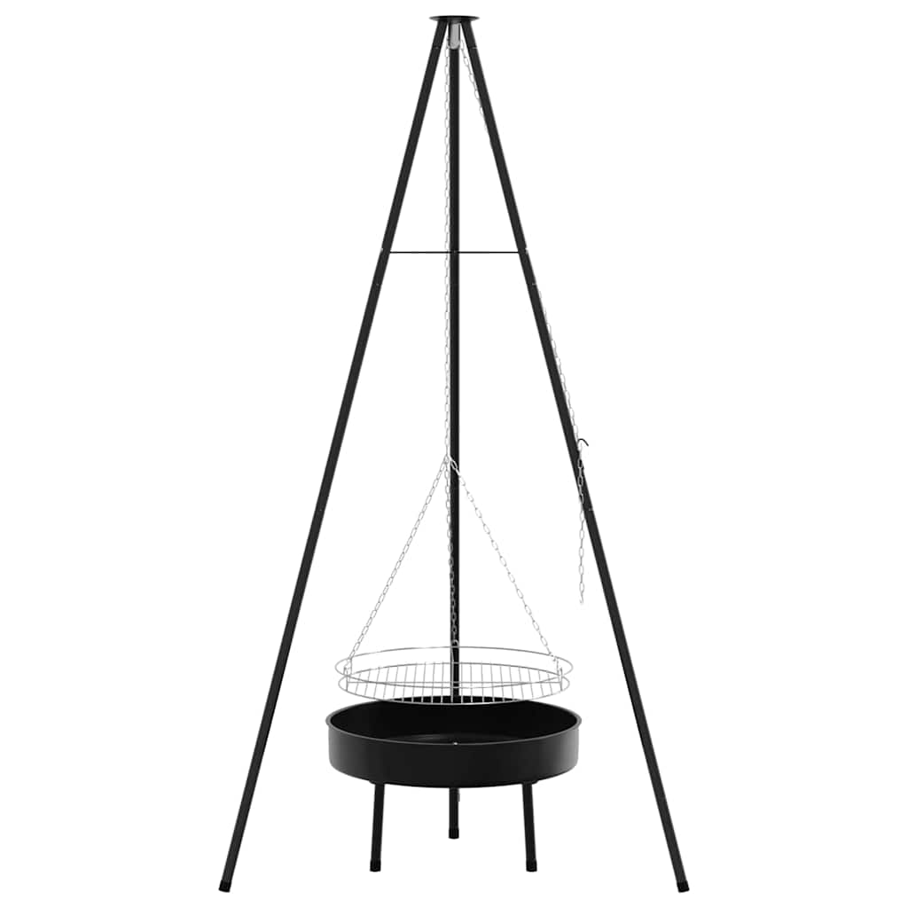 Kampvuur Tripod 3 Pcs Zwart Staal