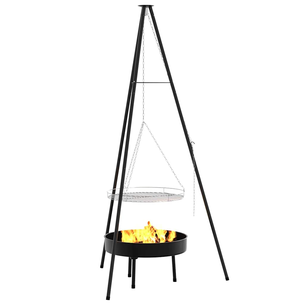 Kampvuur Tripod 3 Pcs Zwart Staal