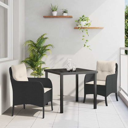 Tuin Eettafel Set Met Kussen 3 Pcs Poly Rattan