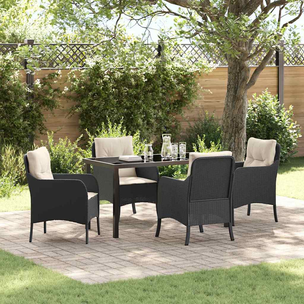 Tuin Eettafel Set Met Kussen 3 Pcs Poly Rattan