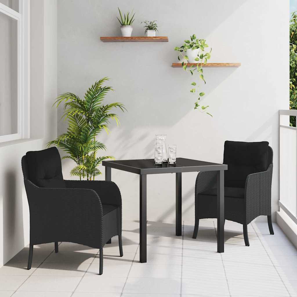 Tuin Eettafel Set Met Kussen 3 Pcs Poly Rattan