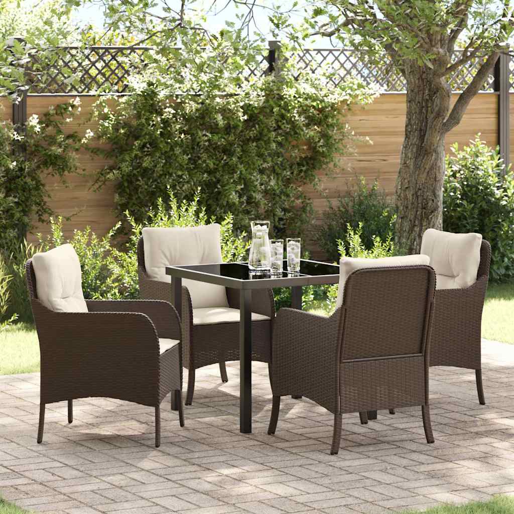 Tuin Eettafel Set Met Kussen 3 Pcs Poly Rattan