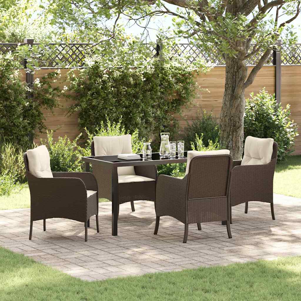 Tuin Eettafel Set Met Kussen 3 Pcs Poly Rattan