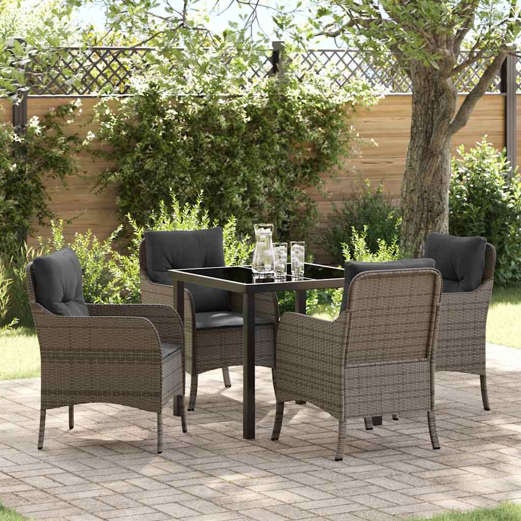 Tuin Eettafel Set Met Kussen 3 Pcs Poly Rattan