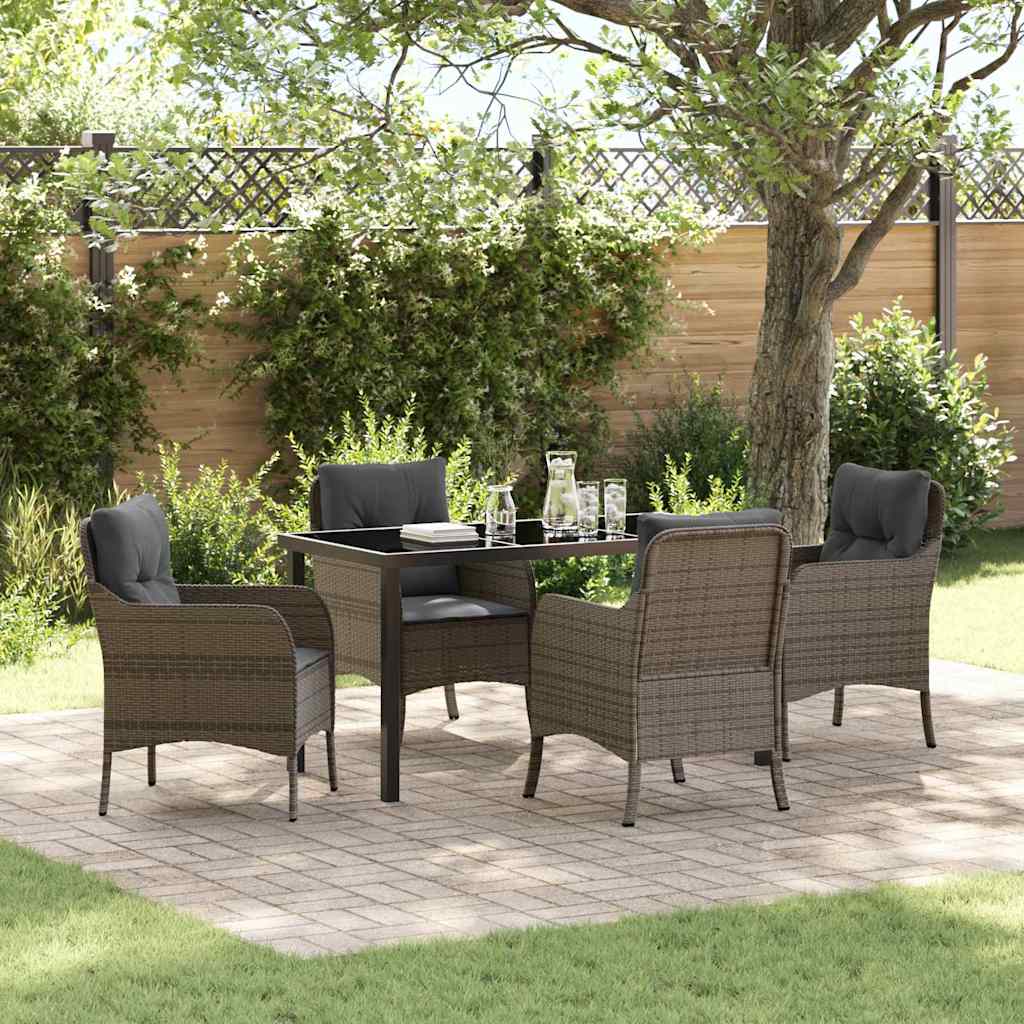 Tuin Eettafel Set Met Kussen 3 Pcs Poly Rattan
