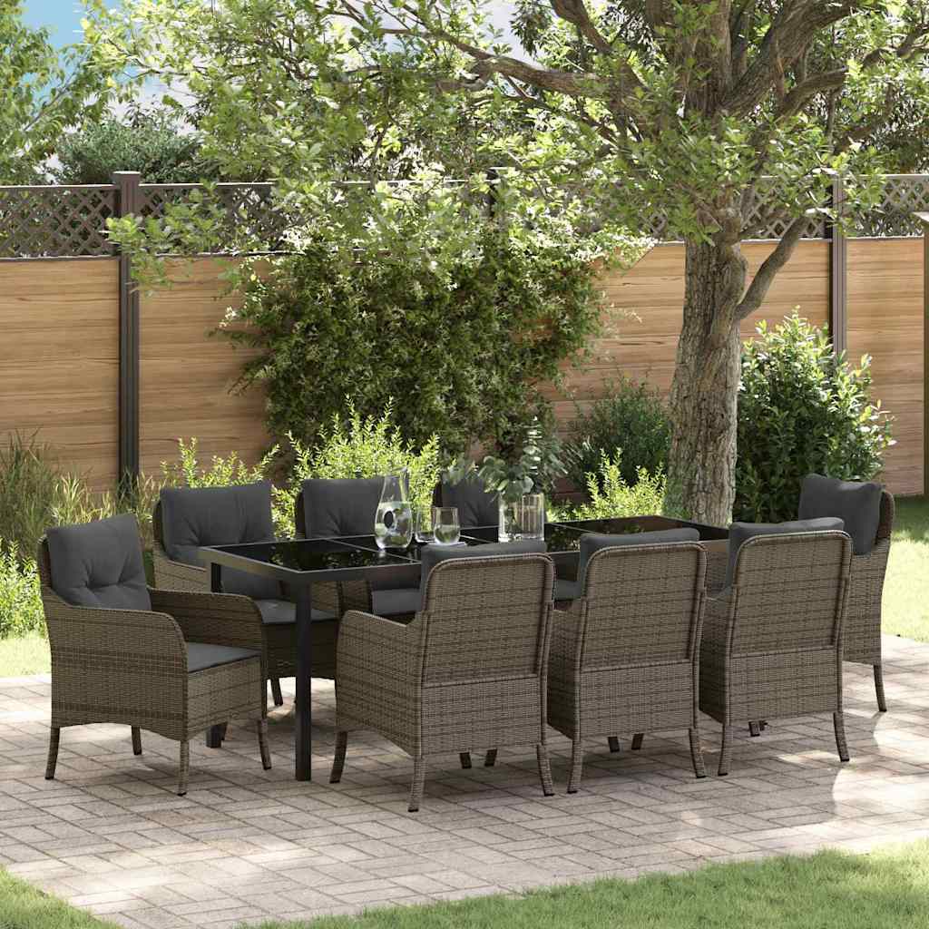 Tuin Eettafel Set Met Kussen 3 Pcs Poly Rattan